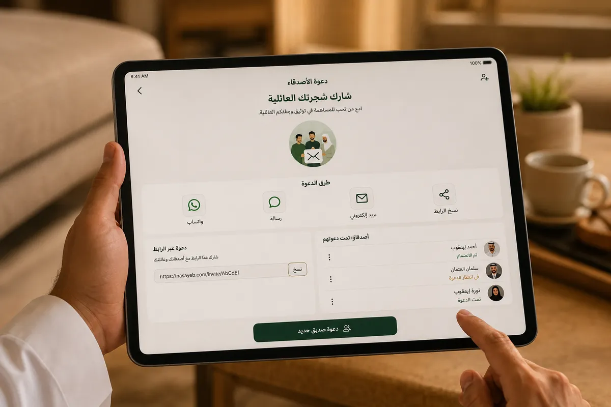 دعوة أفراد العائلة للانضمام
