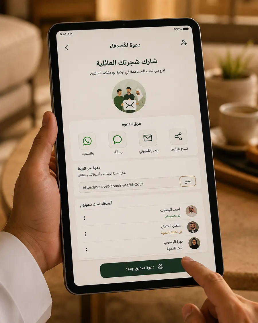 دعوة الأقارب على منصة نَسايِب